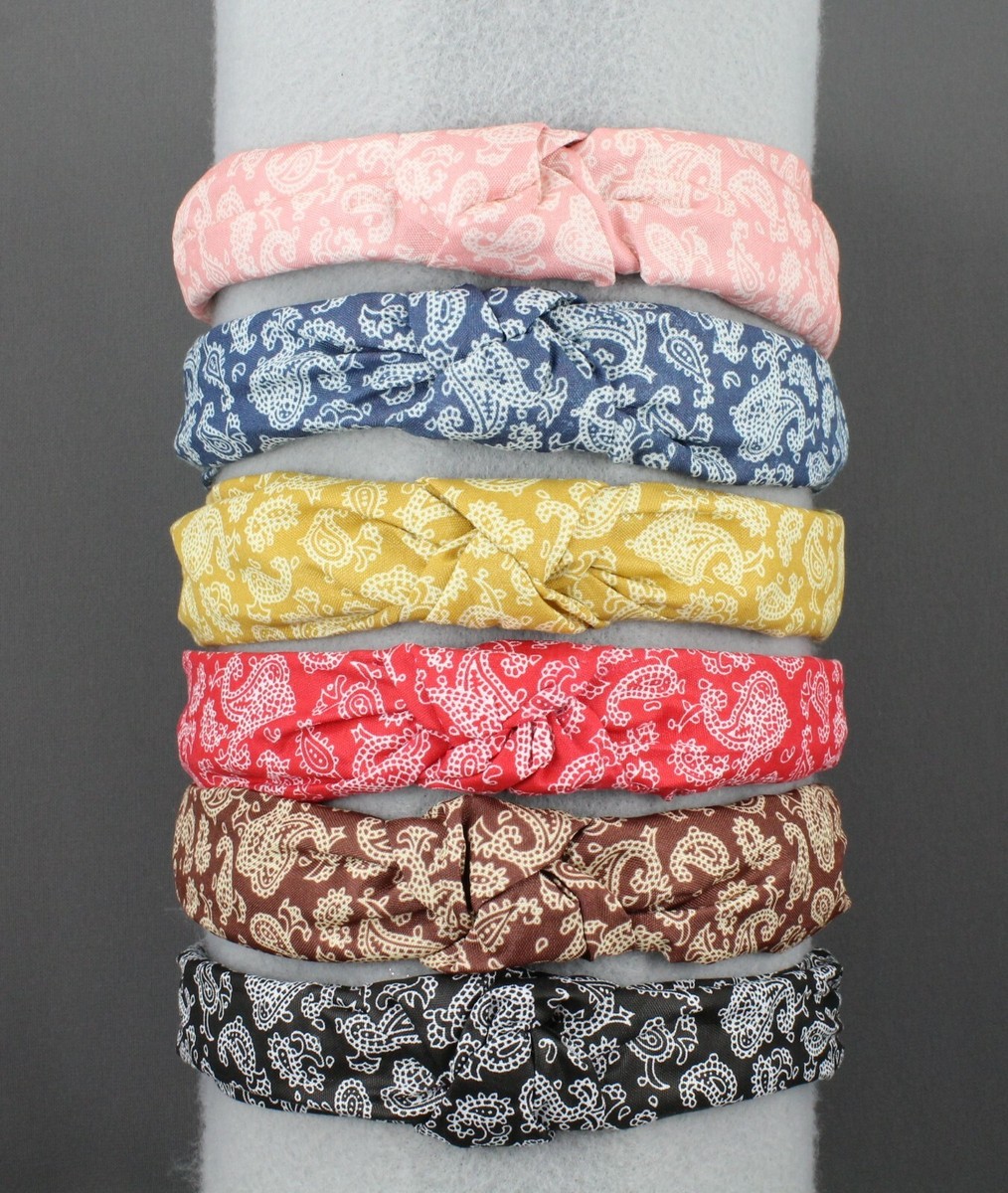 Bandana con motivo paisley, 6 pezzi, per donne, con fascia elastica, da