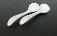 2x Porzellan Eierlöffel – Weiß – NEU – Perfekt für Frühstück & Brunch