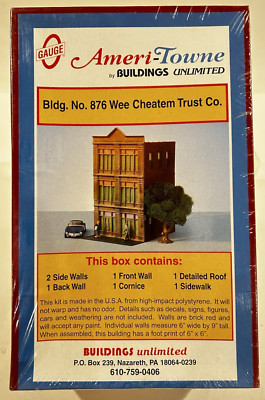 O Gauge Ameri-Towne Building Kit #876 Wee Cheatem Trust Co. Sealed MINT
