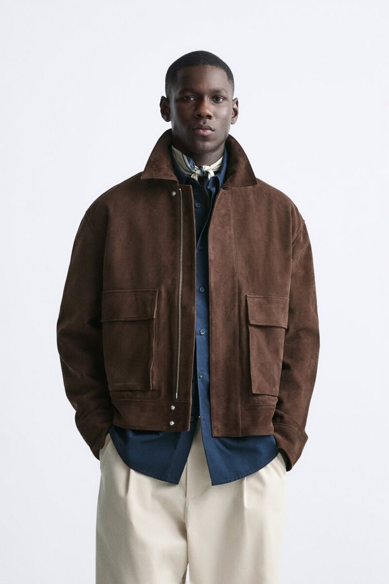 New Zara Suede Goat Leather Jacket S M L Brown 5129/501 New Zara Suede Goat Leather Jacket S M L Brown 5129/501