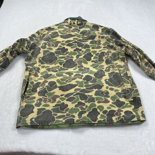 Saf-T-Bak Men's Size XL Duck Camo Shooting Chore Barn Coat Corduroy Green Collar - Picture 10 of 11