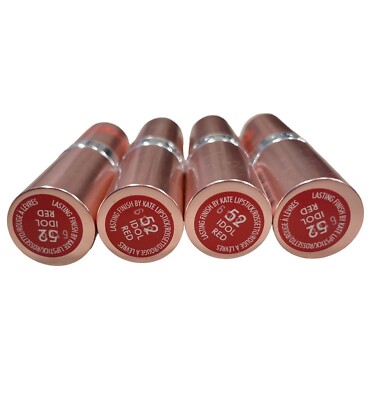 New Lot Of 4 Rimmel London Lasting Finish By Kate Lipstick, 52 Idol Red