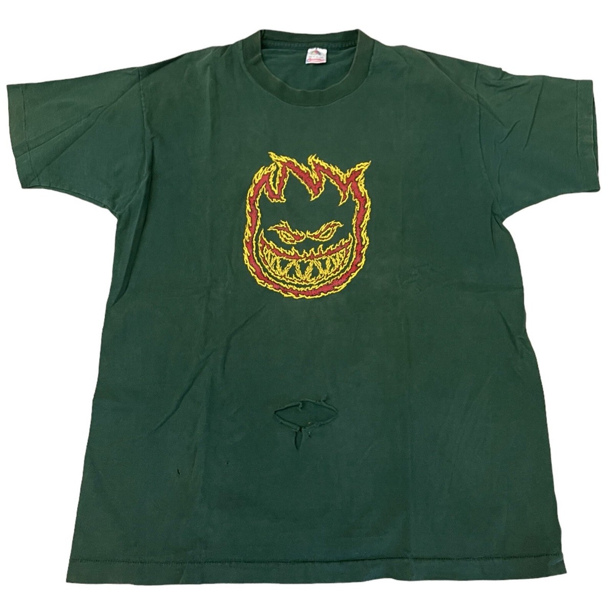 トップス 90s SPITFIRE L/S Skate Tee Lsize Black Vintage Spitfire “ride the Fire”skateboard Large Vintage