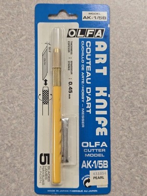 OLFA Art Knife Model AK-1/5B W/5 Blades 0.45MM New Free Shipping 