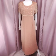 '90s Y2K Cartise Women's Pink Floral Empire Waist Maxi Shift Dress 12 NWT