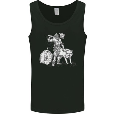 Viking mit Einem Wolf Und Shield Thor Walhalla Herren Tanktop
