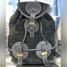 Gucci Vintage Rare Suede and Leather Backpack with COA
