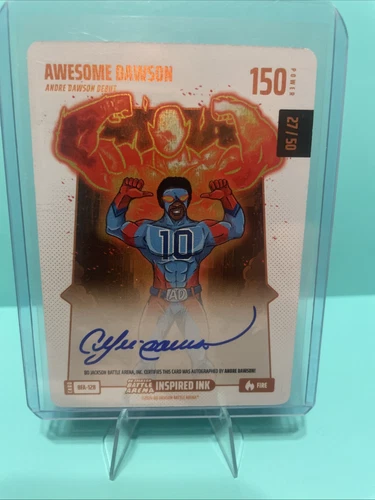 Bo Jackson Battle Arena Awesome Dawson Inspired Ink Fire Auto /50 Andre Dawson