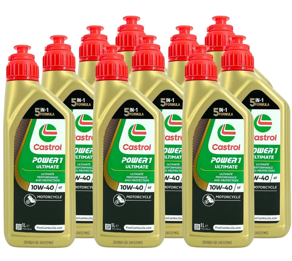 10x1 Liter Castrol Power 1 Ultimate 4T 10W-40 Motorradöl API SN JASO MA2 - Bild 1 von 1