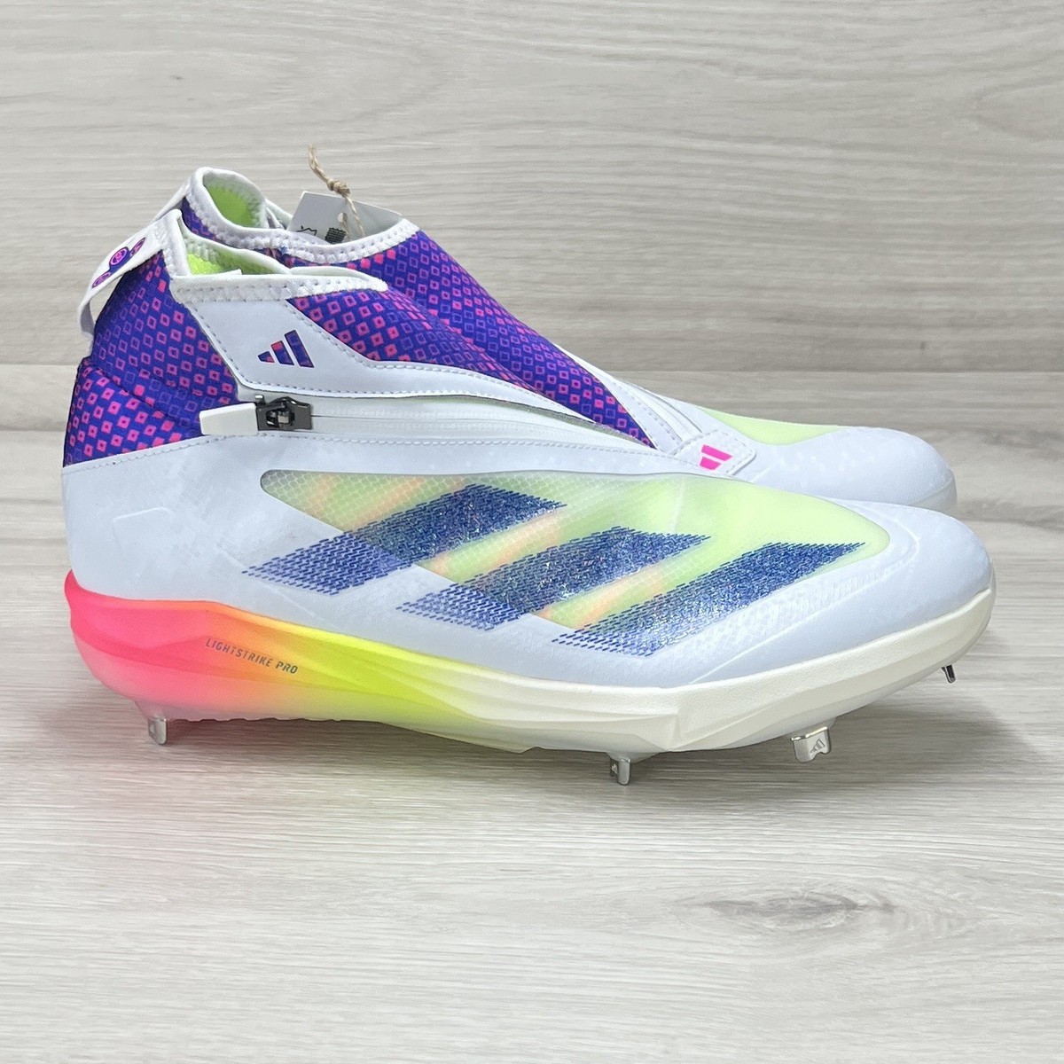 Adidas Adizero Impact+ Warp Speed Baseball Cleats White Blue