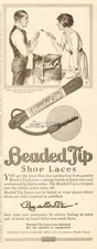 1921 United Lace & Braid Inc.Providence RI Beaded Tip Shoe Laces Husband Wife Ad