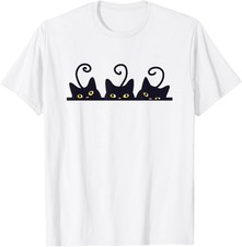 3 Black Cats Funny Cat Lovers Design Cat Lover Unisex T-Shirt