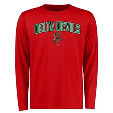 Men's Red Mississippi Valley State Delta Devils Proud Mascot Long Sleeve T-Shirt