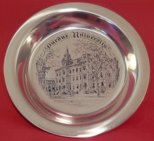 PURDUE UNIVERSITY STERLING SILVER Etched Alumni Plate - OFFICIAL - VINTAGE 1975