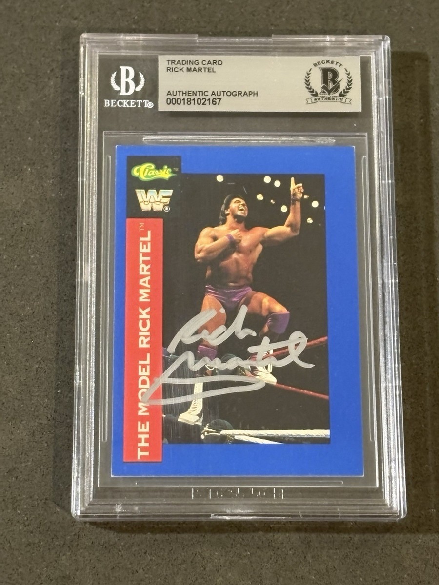 RICK MARTEL 1991 CLASSIC WWF SIGNED AUTOGRAPHED CARD BECKETT BAS