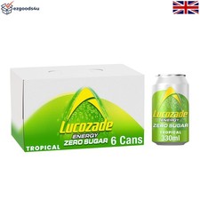 Pack of 6 Energy Zero Sugar Tropical Drinks - 330ml Cans for a Sparkling Boost