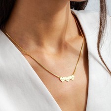 Custom Heart Engraved Name Necklace - Initial Pendant Personalized Gift for Her