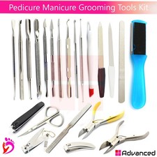 Pedicure Manicure Grooming Tools Kit Cuticle Pusher Remover Nail Spoon Gouge