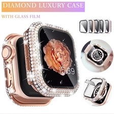 Bling Case with Screen Protect Cover for Apple Watch Series 11 10 9 8 7 6 SE 5 4