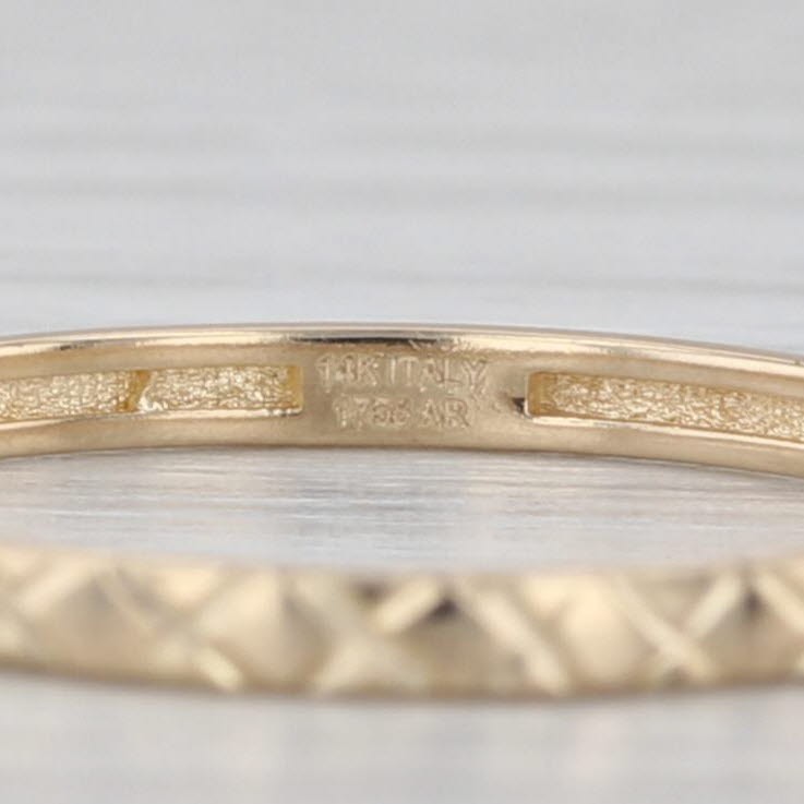 Crosshatch Pattern Stackable Ring 14k Yellow Gold… - image 6