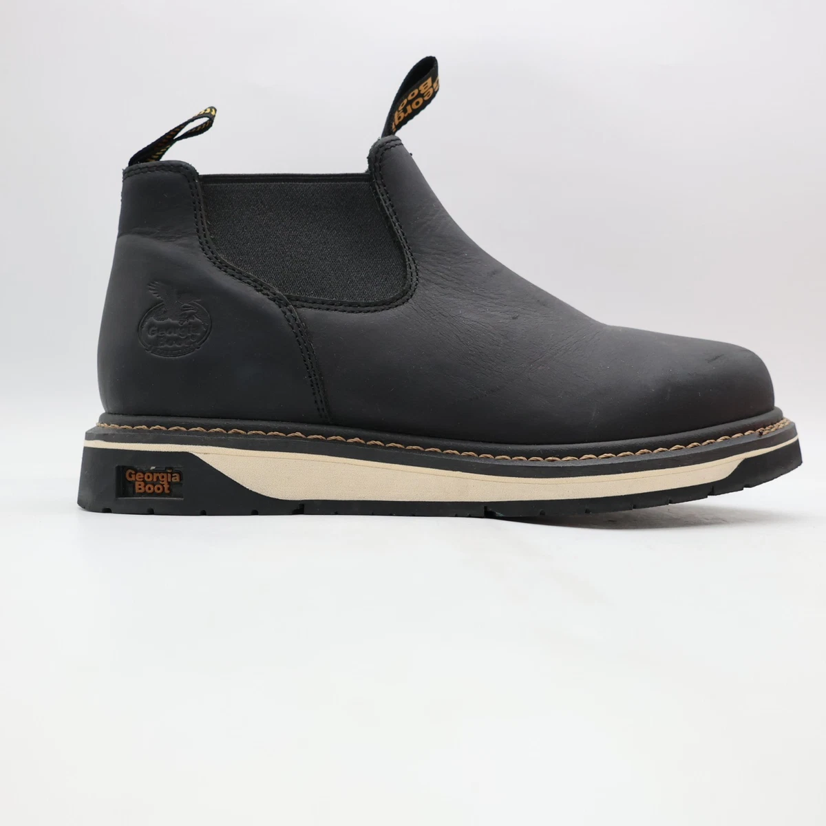Georgia Boots Romeo Wedge Men\'s 7.5 W Boots 18 Black Leather Pull On ASTM F2892- Georgia Boot Men main image 2