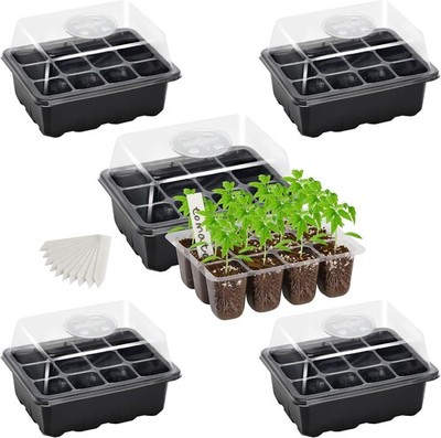 5-Pack Seed Starter Tray Seedling Kits,Plant Starter Kit with Adjustable Humidit
