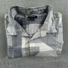 Alfani Casual Shirt Mens XL Blue Gray Geometric Pattern Long Sleeve Button Up