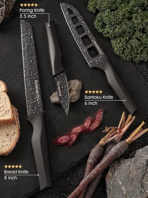 Knife Set, 6 Piece Kitchen Knife Set, High Carbon German Stainless Steel Knives 