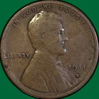 1911-S Lincoln Wheat Cent Very Good VG Coin #36108