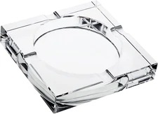Crystal Glass Ashtray - 7 X 7 X 1.5 In, Clear Classic Square - Indoor Ashtray fo