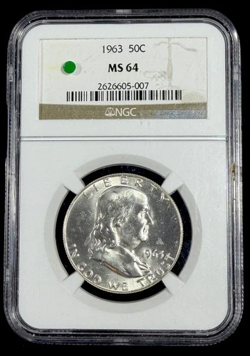 1963 Franklin Half Dollar 50c NGC MS64 #4619