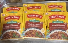 6 Pc Tasty Bite Organic Indian 3 Bean Madras Lentils. Vegan, Gluten-Free 10 oz.