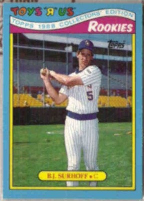 BJ SURHOFF 1988 Topps Toys R Us Glossy Odd Rookies #31 of 33.  BREWERS