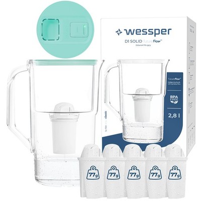 Wasserfilterkanne Kunststoff 2,8L Wessper D1 Solid 6 Kartuschen LED Zähler