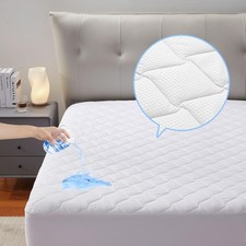SLEEP ZONE Waterproof Mattress Protector Pad Full Machine Washable, Breathabl...