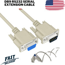 DB9 RS232 Male to Female Serial Port Extension Cable Cord3ft/5ft/10ft/16.4ft Lot