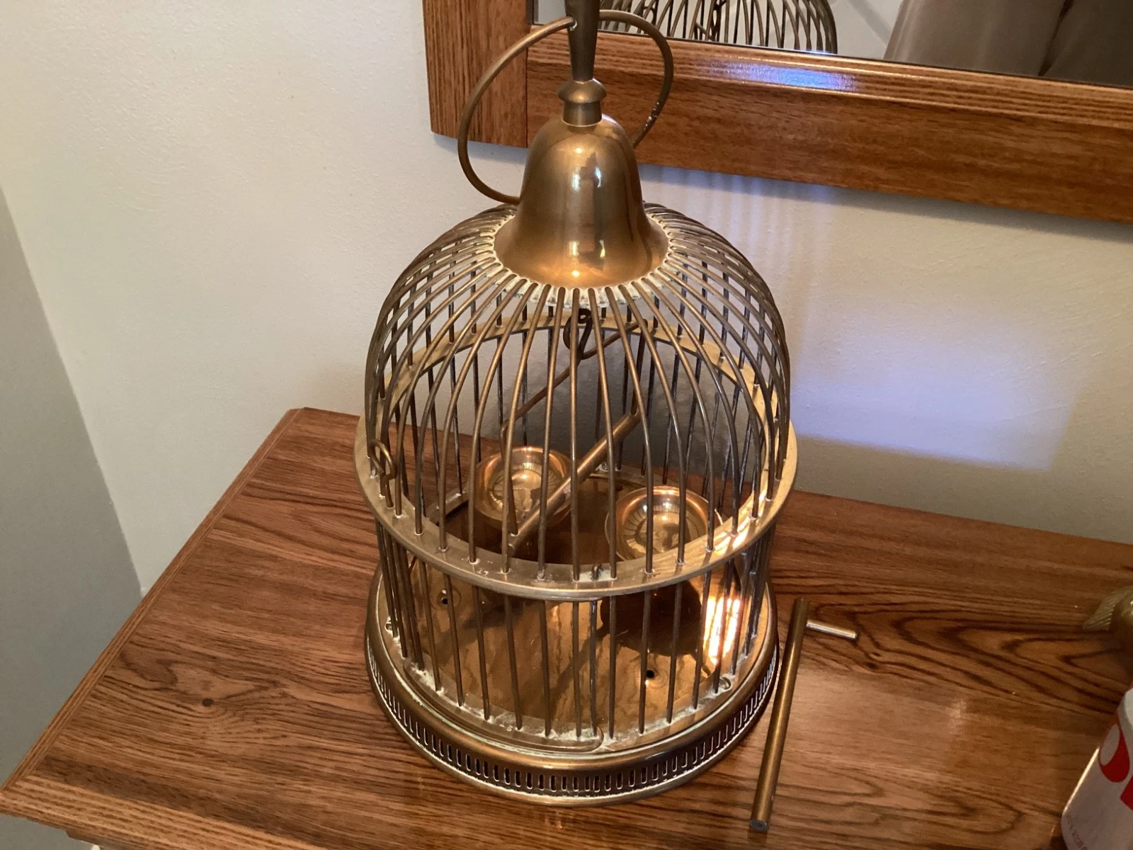 Vintage Brass Bird Cage w Swing, Feeding Bowls
Opens in a new window or tab