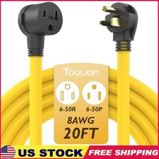 NEMA 6-50P to 6-50R Heavy Duty Welder Extension Cord 40A 250V ETL Approved New