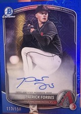 Bowman 2025 Chrome Autograph Patrick Forbes Blue Mojo #BMA-PF/150