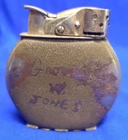 Vintage Evans SPITFIRE 19023 WW2 Era Military Pocket Lighter Round w/ Wind Guard
