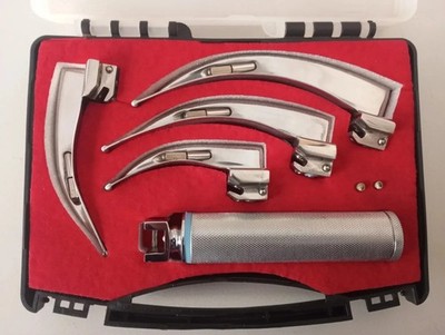 laryngoscope welch Allyn Mac Set of 1,2,3,4 BLADES & one HANDLES EMT Anesthesia