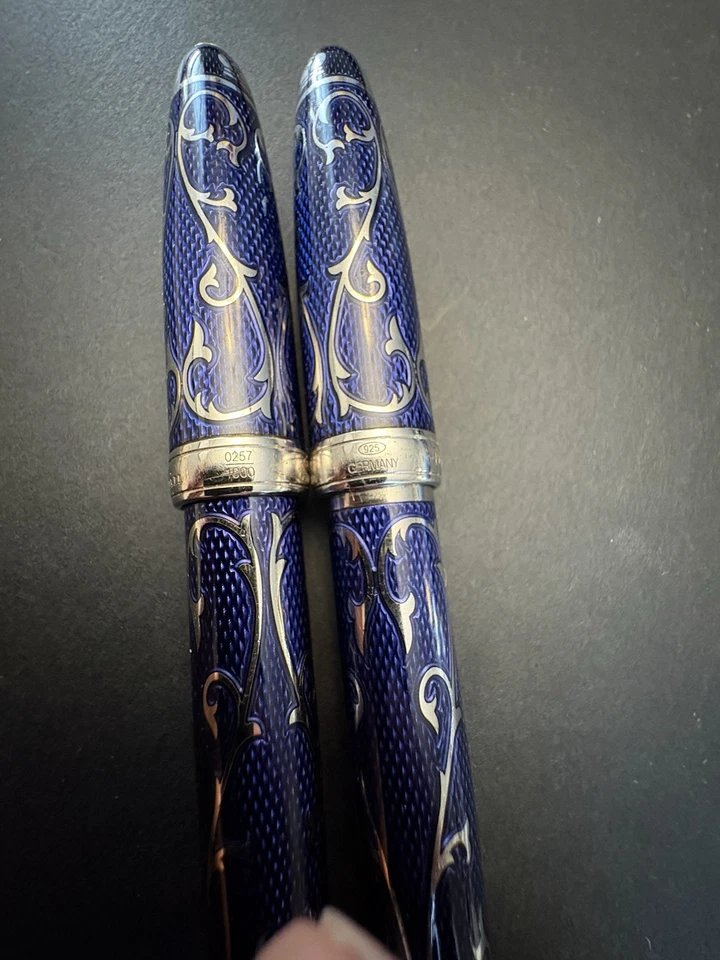 Juego de bolígrafo Michael Perchin azul con monograma 0279/1000 0257/1000 Foto 2 de 4