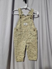 Carters 18m Khaki Overalls with Dinosaur Print and Pockets
