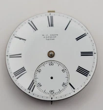 E.J. Dent London Pocket Watch Movement with Enamel Dial – 41 mm c.1860 -  SB8