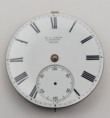 E.J. Dent London Pocket Watch Movement with Enamel Dial   41 mm c.1860 -  SB8