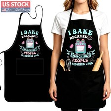 US Stock Baking Apron Funny Cute Cooking Apron Women Men 2 Pockets Gifts