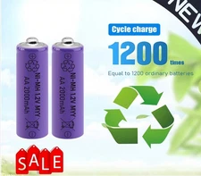 26650 Battery 3.7V Rechargeable Li-Ion Battery Batteries LOT / 2 Slot Charger