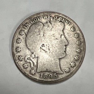 1895 Barber Silver Half Dollar.  Just Over 1.8 Million Minted.