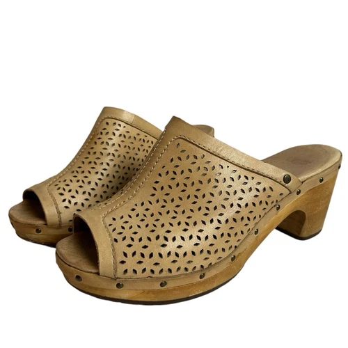 UGG sandali donna tacco legno pelle traforata taglia US 9 EU 40