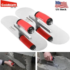 2PC Stainless Steel Trowel Set With16'' x 4-1/2'' & 14'' x 4'' Finishing Trowels